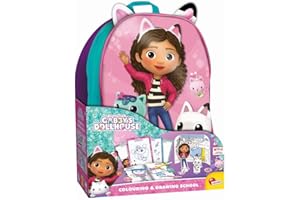 LISCIANIGIOCHI Lisciani - LA CASA DE MUÑECAS DE GABBY - Mochila escolar para colorear y dibujar - Para niños 4 + - Con rotuladores, lápices de colores y páginas de colores - GABBY'S DOLLHOUSE