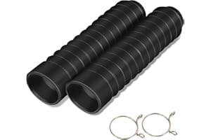 YHG Faltenbalg für Motorrad, 1 Paar Motorradgabelabdeckungen, Motorradgabelschutz, Vorderradgabelschutz, Staubschutz, Stoßdämpfer, Abdeckung aus Gummi (schwarz)