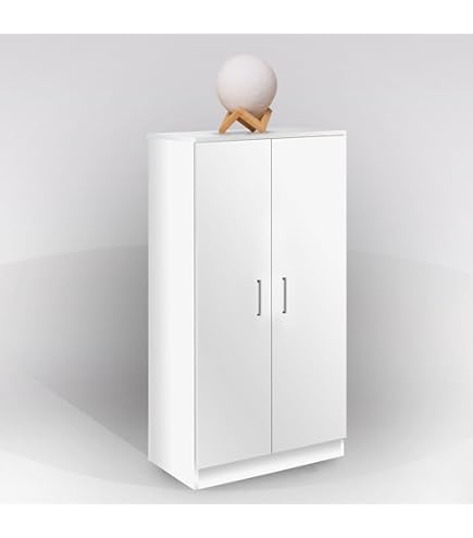 Armadio Multiuso Bellona 2 Ante - Mobile Scarpiera Salvaspazio 65x60x184cm Noce/Antracite - Foto 3