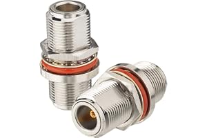 Eightwood N-uttag till N-uttag Schott RF koaxadapter 2 stycken | 50 ohm koaxialadapter för -router, gateway, radioapparater och amatörradio