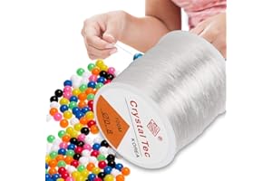 ARPDJK Fils Elastique pour Bracelet Perle, 0.8mm Fils Elastique Transparent pour Suspendre Les Décorations, Fil Elastique Bracelet Resistant à l'usure