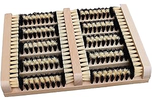 DIVCHI Wooden Outdoor Doormat Boot Scraper - Outside Shoe Scrubber Brush - Cleans Deep Removes All Outdoor Dirt, Snow, Mud and Sand. Construction, Hiking Cleaner