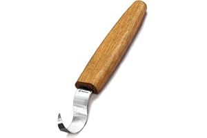 BeaverCraft Cuchillo Curvo SK1 para Tallar Cucharas – Herramienta de Tallado para Diestros – Cuchillo para Cucharas, Cuencos y Tazas – Herramientas de Tallado para Principiantes y Profesionales