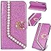 Produktbild Slim Ansehnliche BookStyle für Samsung A10,Funkeln Bling Glitzer Diamant Loves Modisch Hülle Ledertasche Scratch Bumper Flip Folio Wallet Stand Card Slots Pocket Magnetverschluss Leder Etui