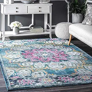 Status 3 x 5 Feet Multi Printed Vintage Persian Carpet Rug Runner for Bedroom/Living Area/Home with Anti Slip Backing