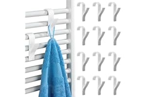 KHYYQUA 12 Piezas Gancho Radiador Toallero,Toallero para Radiadores Baños, Gancho Soporte Radiador, Ganchos Toalleros Radiador Resistente al Calor, para Colgars Ropa Sombreros, Colgador para Calentador