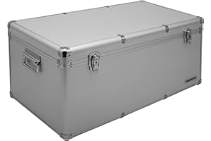 anndora Aluminium-Rahmenkoffer Transport-Box, Koffer in Silber mit 82 Liter Volumen