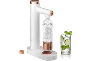 HOMELUX Machine à gazéifier avec bouteilles en PET de 1 l sans BPA, machine à soda, appareil à gazéifier l'eau, carbonateur d'eau, pour gazéifier l'eau du robinet, blanc