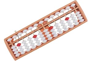 SEMINISMAR Abacus arithmétique traditionnel,Abacus,Enfants Mathématiques Outil de calcul éducatif,Fyore Boulier chinois vintage en bois à 13 chiffres,Abacus Chinois Calculatrice Cadre,Boulier en Plastique,Blanc