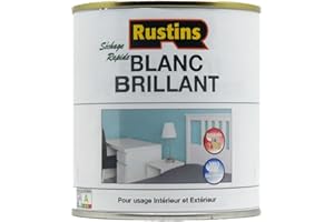 Rustins Acquarelle - Vernice lucida ad asciugatura rapida, per legno e metallo, per interni ed esterni, 500 ml, colore: bianco