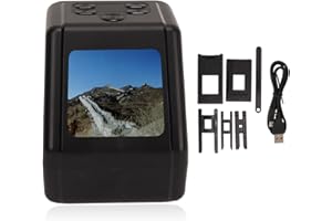 DPOFIRS Escáner de Película Digital, Escáneres Negativos de Diapositivas de Pantalla de 2 Pulgadas con Retroiluminación LED, Convierte 135 126 110 Diapositivas de 8 Mm en Escáner