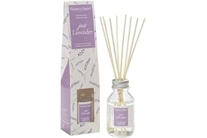 HASSETT GREEN LONDON Just Lavender Fragrance Oil Reed Diffuser 100ml - Long Lasting Home Indoor Fragrance - with 8 Rattan Reeds