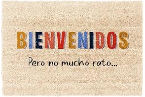 DAMDAM GO- Felpudo Esterilla Fibra Coco Goma Antideslizante Bienvenidos 70x40 cm (Bienvenidos)