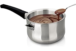 Ibili 774016 Casserole Bain Marie en Inox 16 cm Double paroi, Argent/Noir