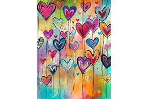 VAIIEYO 5D Diamond Painting Cœur, Broderie Diamant Peinture à l'huile, Canevas Diamant kit Complet Point De Croix Broderie Salon Chambre Autocollant Mural Décoration 30x40 cm