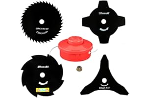 PERFEKTGARTEN 4 cuchillos, bobina de hilo y tuerca para desbrozadora Fuxtec FX-FSR152, FX-MT152, FX-PS152.