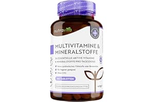 Multivitamin & Mineralstoffe - 365 hochdosierte Tabletten mit Bioaktiv-Formen und Premium-Rohstoffen - Unabhängig Laborgetest