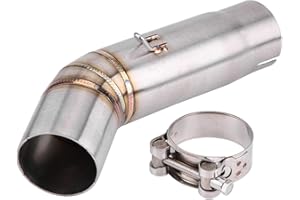 Qiilu Motorcycle Mid Link Pipe, 51MM Motorcycle Full Exhaust System Vent Middle Pipe Connect for GSX- R600/GSX-R750 2008