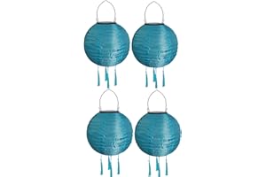 YOUNING Lanterns, Outdoor Weatherproof Solar, LED Solar Lantern, Outdoor Lanterns, Waterproof Solar Lantern with Tassel, Solar Lamps, Hanging Garden Lantern, Paper Lamps, Outdoor Ball Shape Paper Lantern, 20