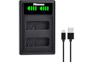 HISEWEN EN-EL14 ENEL14a Cargador de batería LED USB dual para Nikon D3200, D5600, D3100, D3500, D3400, D3300, DF DSLR, Coolpix P7800/P7700/P7100/P7000