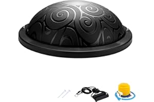 MAGIC SELECT Balón de Entrenamiento de Equilibrio. Pelota Antideslizante para Fitness, Yoga, Pilates, Entrenamiento de Fuerza con Bandas de Resistencia. Pelota Semiesfera para Deporte en el Hogar.