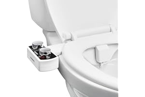 VEVOR Attacco per WC Bidet Ultra Sottile con 2 Ugelli Retrattili e Pressione dell'Acqua Regolabile, Spruzzatore di Acqua Fredda non Elettrico per Lavaggio Anteriore e Posteriore, Bianco