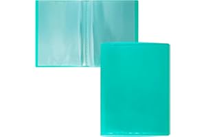RAYLU PAPER - Carpeta con Fundas Transparentes Tamaño A5, Hecha de Polipropileno 100% Biodegradable, 10 Fundas Transparentes para Documentos en Casa y Oficina (A5, 10 fundas, Verde)