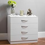 Amazon Brand - Movian Hulio High Gloss 4 Drawer Chest Of Drawers, White, 72 x 75 x 36 cm