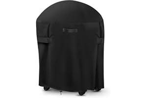 GARPROVM Funda para Barbacoa Impermeable, Cubierta para Barbacoa 420D Oxford, Protector para Barbacoa Anti Viento/UV/Impermeabilidad para Weber, Brinkmann,Outback,Char Broil etc Negro 77x90cm