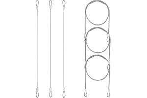 UTXN Cavo di sicurezza in acciaio inossidabile da 6 pezzi Cavo in acciaio con anelli Cavo di sicurezza Anello di sicurezza Cavo di sicurezza Blocco di filo di acciaio Cavo di sicurezza con(12 pollici)