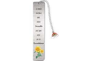 GEBETTER Marcapáginas Motivador Metálico Eres Increíble con Cajita, Regalo Mujer Hombre Maestra Profesora Alumnos Amigos Graduación Navidad Cumpleaños, Marcador Libro Inspirador Girasol Arcoiris