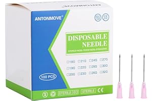 ANTONMOVE 100pcs Dispensing Accessories Stainless Steel Pipe Individually Wrapped Laboratory Supplies 21G 22G 24G 26G (24G 25MM)