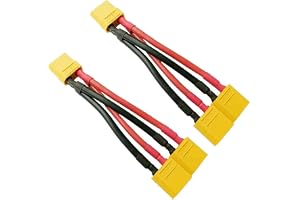 2 st XT90 parallell batterianslutningskabel dubbel förlängning Y-splitter hane till hona för DJI Phantom RC plan