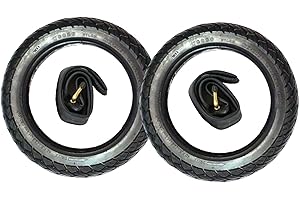 2X Set 12" Reifen 62-203 = 12 1/2 x 2 1/4 CBK-MS® + Schlauch mit 45° Winkel Autoventil Fahrrad Anhänger Kinderwagen Roller Dreirad