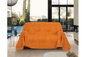 Luga TELO ARREDO MULTIUSO COPRITUTTO DIVANO FOULARD MATRIMONIALE 250x270cm (DTV-2 Arancione)