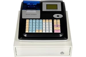 NADINEDUTOL Kasse Registrierkasse Einzelhandel Kassensystem Kasse für Einzelhandel mit 48 Tasten LED Gastronomie,Englische Version