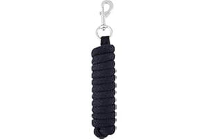 LeMieux Longe en coton pour chevaux – Bleu marine – Clip de déclenchement en métal robuste et fixations – Taille unique