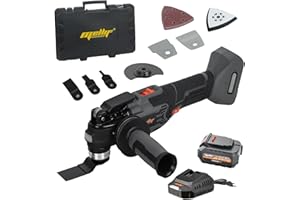 Witlight Akku Multitool, Multifunktionswerkzeug kompatibel mit DeWalt 20V Akku,Oszillierwerkzeug mit Bürstenloser Motor,6-Stufige Geschwindingkeit,18 Zubehöre (inkl. Mellif Akku + Ladegerät)