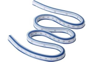 GGUFAY Curvilinee Flessibile, 60 cm Righello Flessibile, Righello per Cucito, Curva Flessibile Curvilinee Riga, Curvilinee Deformabile, Righello Deformabile, per Disegno Tecnico o Curvilineo Sartoria