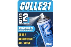 Attivatore Colle21 in Spray 200ml per Colla Super Glue Cianoacrilica | Acceleratore di Incollaggio per Colla Cianoacrilica – Attivatore in Spray da 200ml – Attivatore Multiuso per Tutti i Materiali