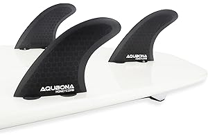 AQUBONA, Pinne per tavola da Surf, in Fibra di Vetro, Doppie linguette Singole linguette, elica (3 Pinne) G5 Medio Futuro Pinna per Surf con Aletta Portachiavi Borsa per Viti