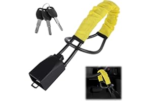 SUNJULY Steering Wheel Lock,Car Steering Wheel Locks,Heavy Duty Universal Steering Locks High Visibility Car Lock Anti-Theft Device,Car Lock Steering Wheel with 3 Keys,Steering Locks for My Car (Yellow)