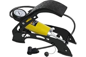 Foot Pump, BOLTHO Updated Portable Floor Bike Pump with Accurate Pressure Gauge & Smart Valves, 100PSI Air Pump for Motorcycles, Bicycles, Cars, Balls and Other Inflatables