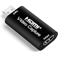 XIANREN Audio Video Capture Cards HDMI to USB2.0 1080P 30FPS Record via DSLR Camcorder Action Cam for High Definition…