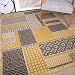 Produktbild The Rug House Milan Morderner Teppich mit komplex und zeitgemäß kubistischem Muster für das Wohnzimmer in Ocker-, Gelb-, Grau- und Beigefarbtönen 120cm x 170cm