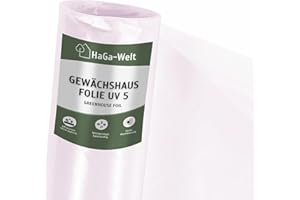 HaGa UV5 Gewächshausfolie 4m Breite transparente PE Folie - als Folientunnel, Gewächshaus, Tomatenhaus | Witterungsbeständig | UV-beständig (Meterware)