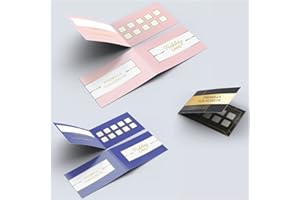PRINTSERVIS Cartes de fidélité pliantes 10 boîtes graphiques et couleurs personnalisables, adaptées pour centre esthéticienne coiffeur massages bars restaurants B & B, carte graphique multifonction inclus (16 x 5