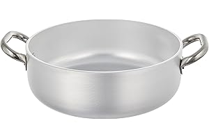 BALDASSARE AGNELLI Pentole Agnelli ALMR110628 Casseruola Cilindrica, Bassa in Alluminio con 2 Manici in Acciaio Inossidabile, Argento, 28 cm, 1 Pezzo
