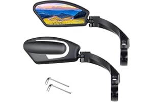 KIKAWORD Bike Mirror Handlebar, 2 PCS Cycle Mirrors for Bike Handlebars, Bicycle Mirror Left and right 360 Degree Rotatable Sides Suitable for Bicycles, Mountain Bikes, Scooters, Motorcycle Handlebars