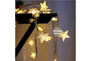 MUCHER String Lights Star Fairy Lights with 6M 40 LED Decorative Lighting for Anywhere (Warm White)